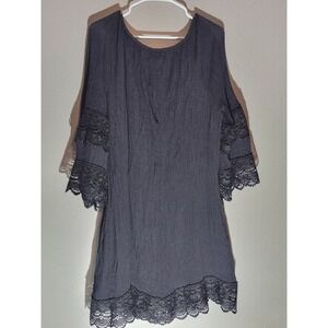 Wrangler Ladies Size Xxl Black  3/4 flutter sleeve Blouse